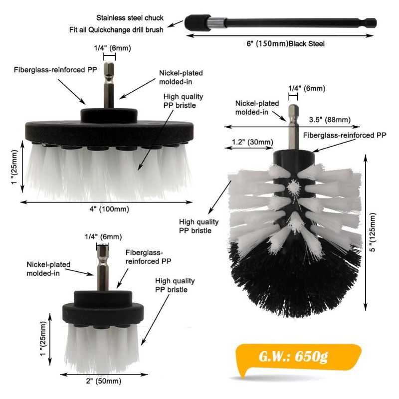 Electric Drill Brush White 15-Piece Set Home Kitchen Cleaning Car Beauty