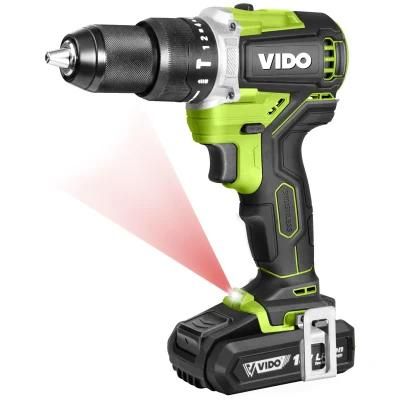 Vido High Quality 18V 22 Torque Lithium Brushless Impact Drill