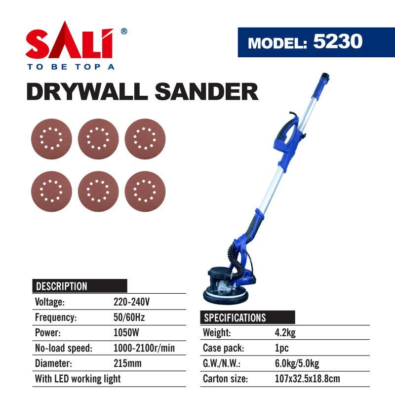 Sali 5230 High Brightness Electric LED Drywall Hand Sander with Dust Collection