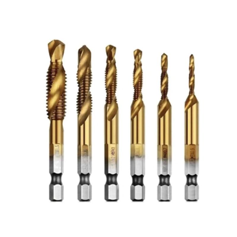 6 PCS Set Titanium Coated Combination Drill Bit Set