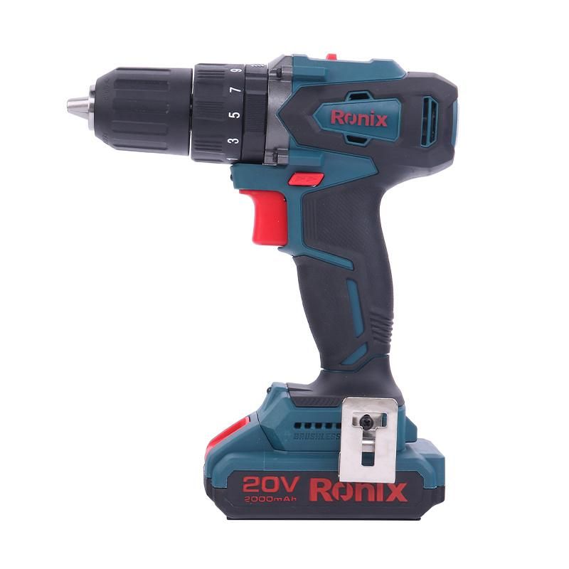 Ronix 13mm Chuck Size Li-ion Battery Cordless Brushless Hammer Drill