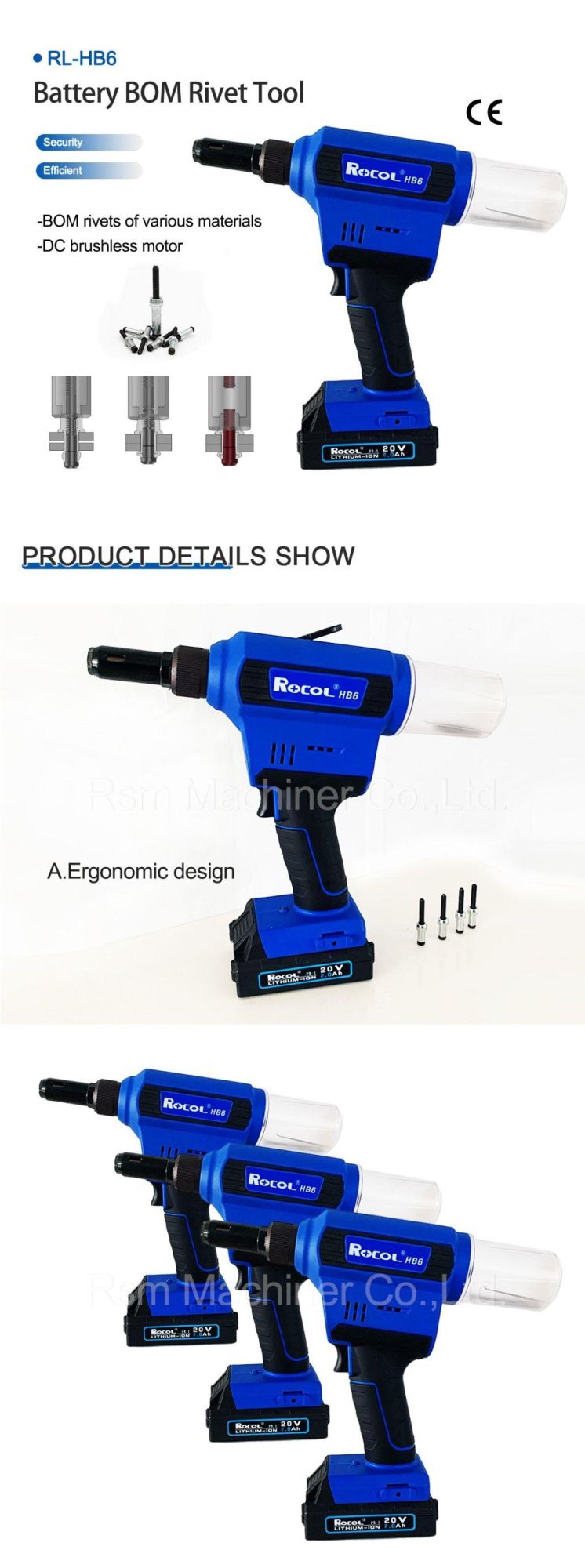 Suitable for Various Materials 6.4mm Industrial Grade Boom Rivet Gun