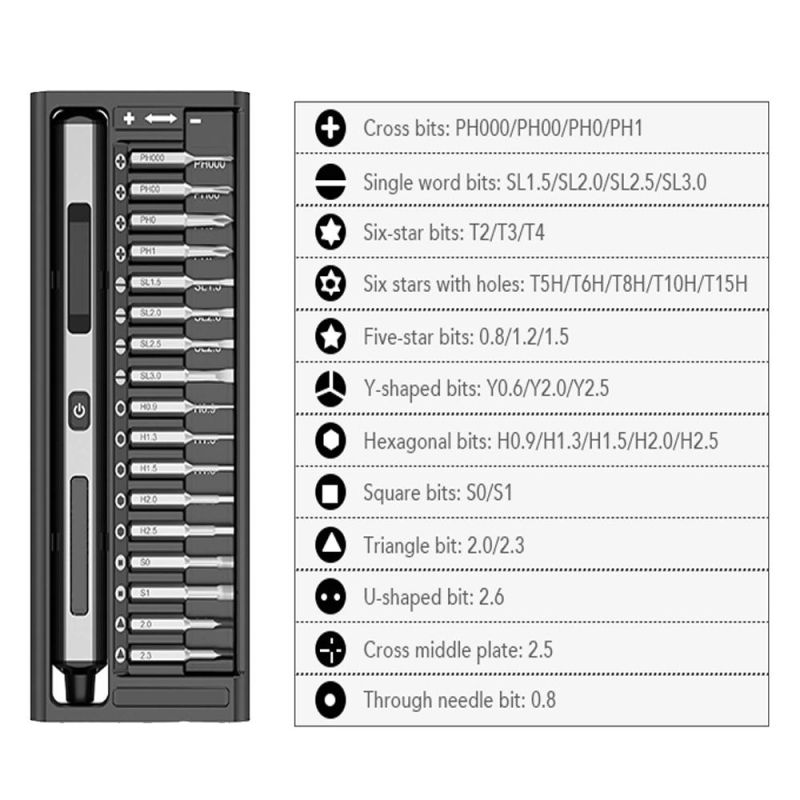 34 in One Refined Intelligent Electric Screwdriver Tool Set Household Compact Portable Screwdriver Set