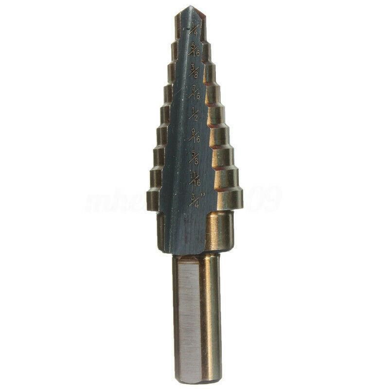 5PCS PRO HSS Step Cone Drill Titanium Steel Metal Hole Cutter Bit Set with Case