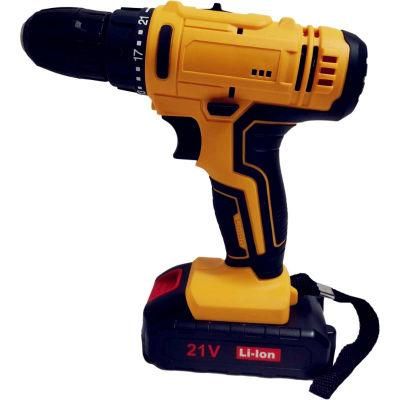 Cordless Screwdriver Heavy-Duty 21V Cordless Drill 2 Batteries Power Tools