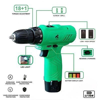 Werkin 12V Two Speed Li-ion Battery Power Cordless Drill