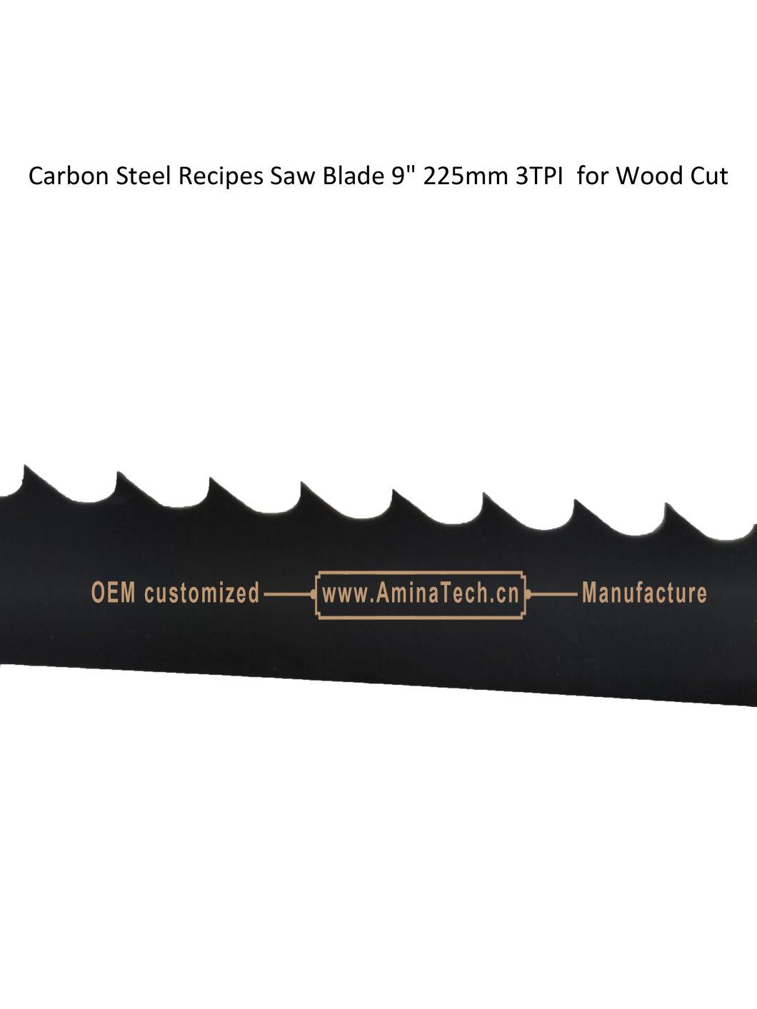 Carbon Steel Recipes Saw Blade 9" 225mm 3TPI for Wood Cut,Reciprocating,Sabre Saw ,Power Tools