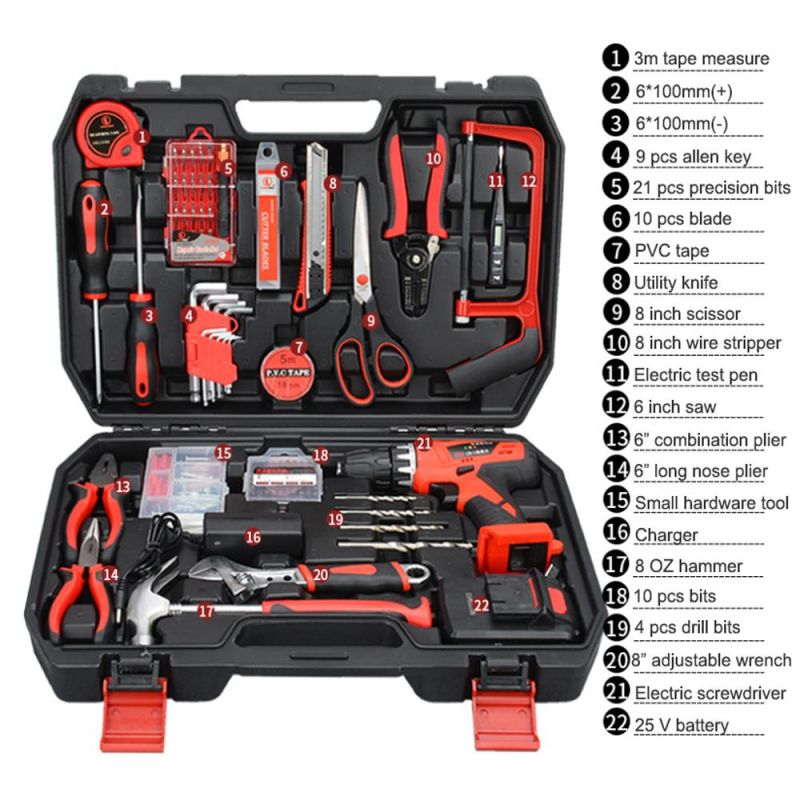 129 PCS Screwdriver Rechargeable Power Tools Electric Sets Electrician Professional Tool Set Electrical