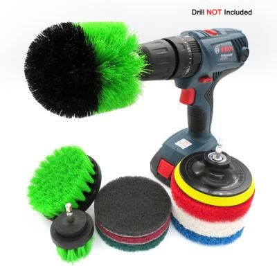 Electric Drill 10-Piece Set Cleaning Green Brush Kitchen Cleaning Electric Cleaning Brush