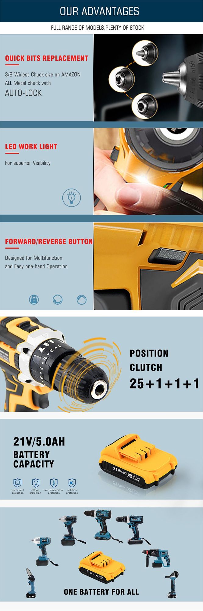 High Quality Cordless Hand Drill 1500W Pistol Drill Large Torque Impact Electric Drill Power Tool
