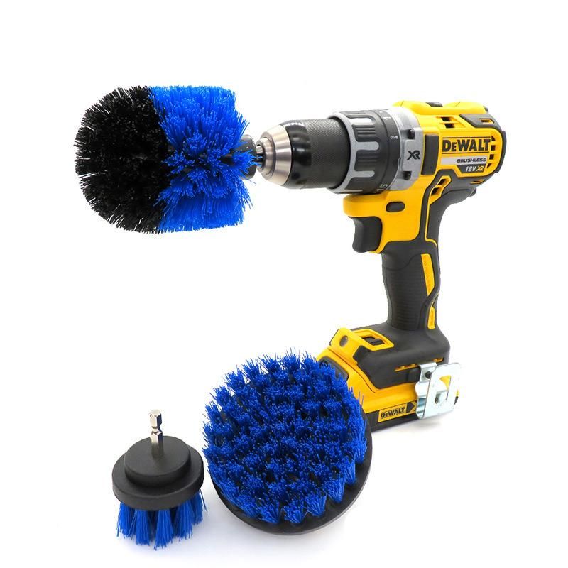Electric Drill Brush 3-Piece Set 2 Inch 3.5 Inch 4 Inch Electric Blue Cleaning Brush Head