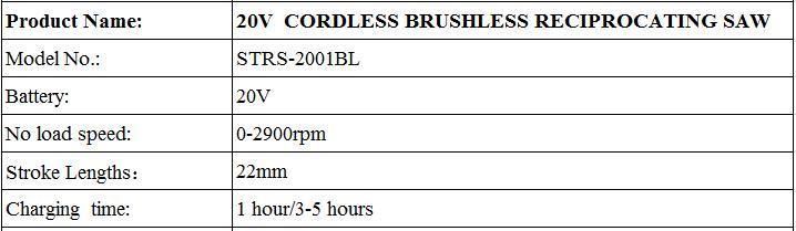 Suntec 20V Cordless Platform Battery Cordless Reciprocating Saw