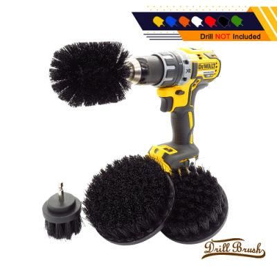 Electric Cleaning Brush 4-Piece Black Kitchen Cleaning Brush Car Beauty 2/3.5/4/5 Inch