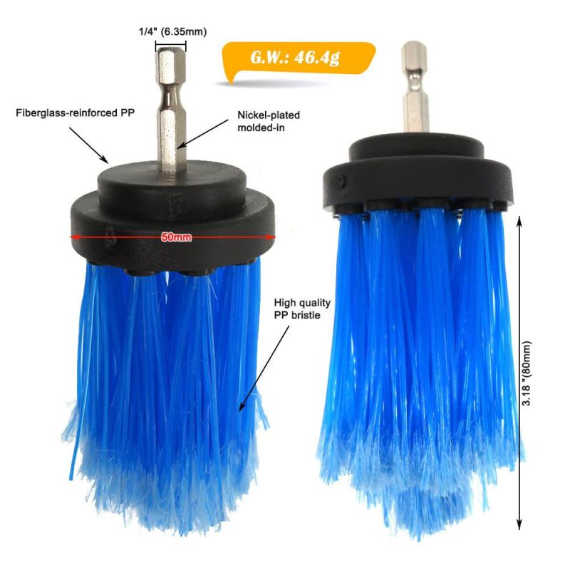2 "50mm Electric Drill Cleaning Brush Blue Bristle Brush