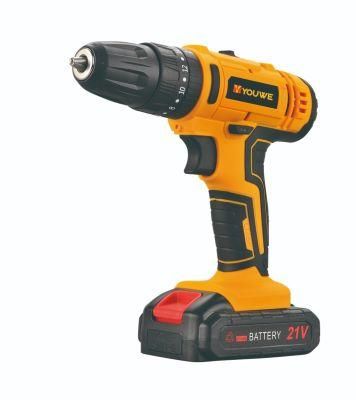 Battery Power Hammer Drill Machine Small 14V/18V/20V/21V Brushless Cordless Driver/Drill with 2 Batteries