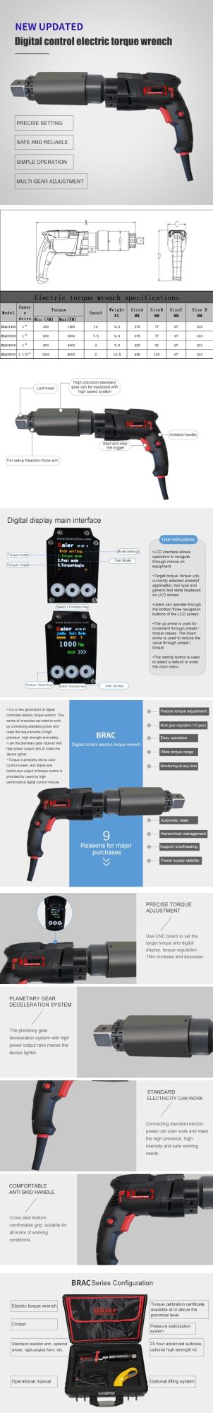 OEM Cordless Portable Electric Torque Wrench Torque Gun