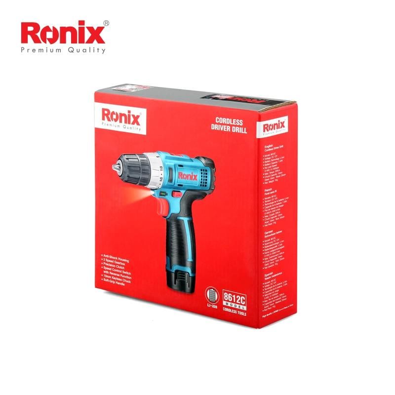 Ronix 8612c 12V 1.5ah Li-ion Battery 2 Speed China Mini Cordless Electric Screwdriver