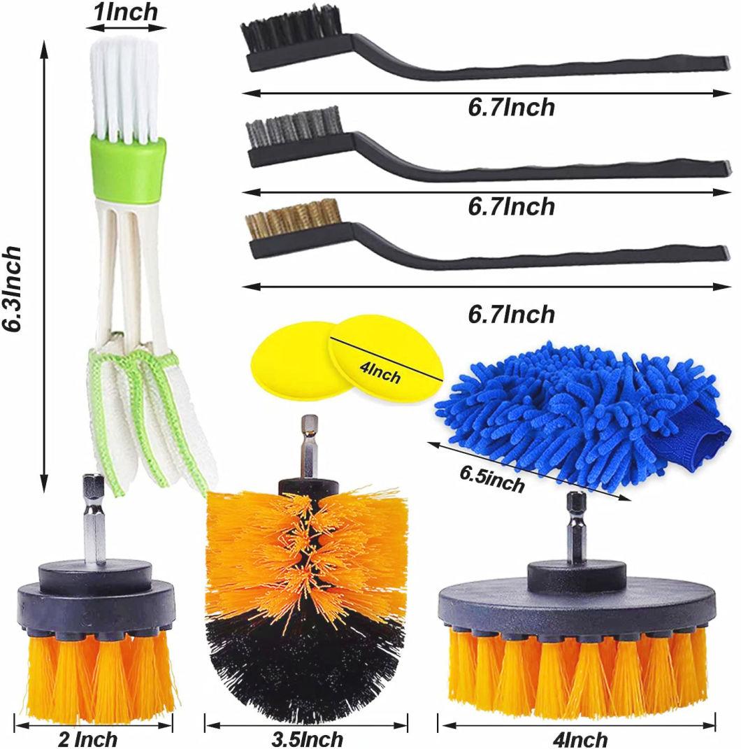 Cross-Border Supply Car Cleaning Brush 17 Sets of Car Interior Dust Removal Detail Brush Glass Cleaning Cloth Wheel Brush