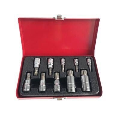 10PCS Tool Kit 1/4&quot; 3/8&quot; 1/2&quot; Power Tools Hand Tools Accessories Cr-V Multipan Torx Socket Bit Set M4 M5 M6 M8 M9 M10 M12 M14 M16 M18