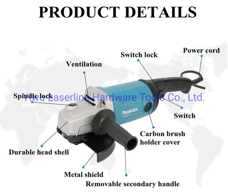 Original Makita M0921b Angle Grinder 230mm Metal Grinding and Cutting Machine 2000W Stronger Power Angle Grinder