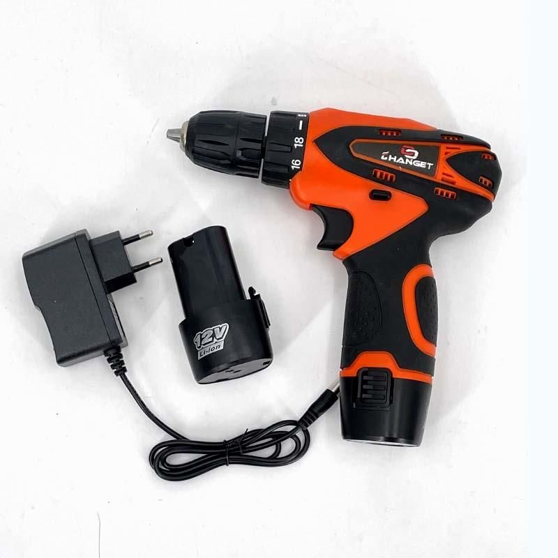 Cg-2013 Orange Double Speed 12V 16.8V 21V Li-on Lithium Battery Professional Manufacturer Hand Rechargeable Forward and Reverse Impact Cordless Drill