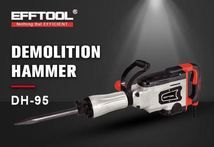 Efftool New 1800W Electric Demolition Jack Hammer with 2 Chisels Concrete Breaker HD