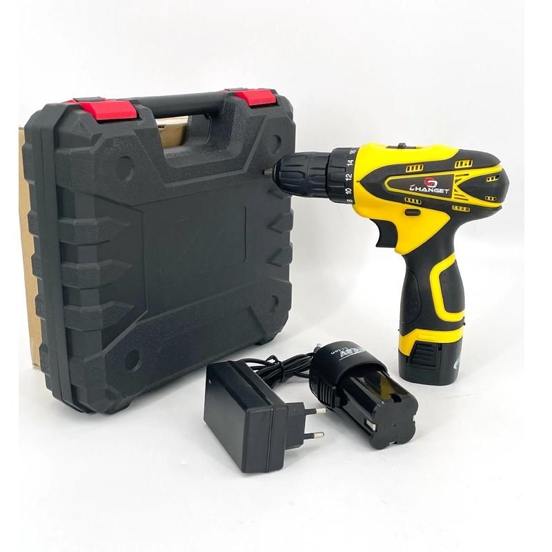 Cg-2002 Yellow Double Speed 12V 16.8V 21V Li-on Lithium Battery Professional Manufacturer Hand Rechargeable Forward and Reverse Impact Cordless Drill