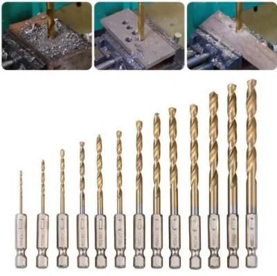 13PCS High Speed Steel Titanium Coated Twist Drill Bit