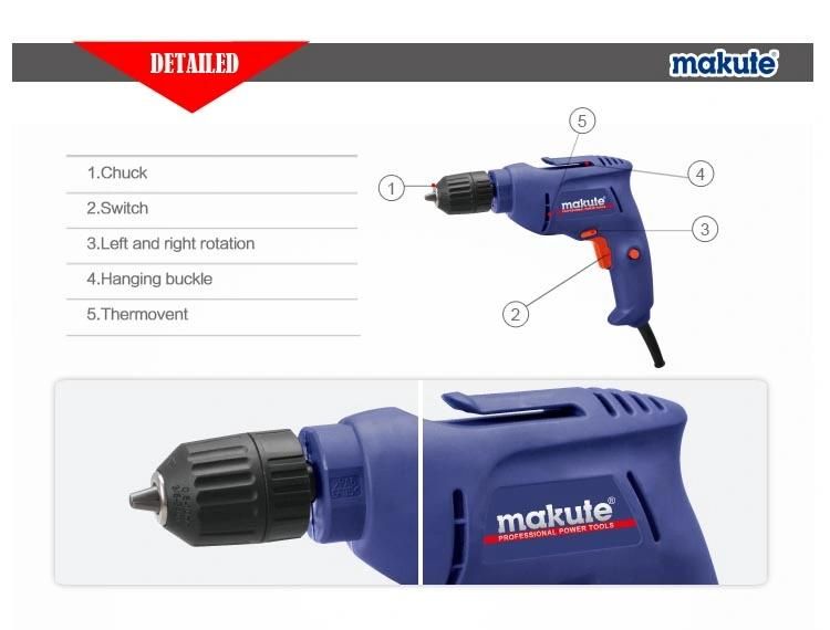 Makute 550W 10mm Electric Hand Drill with Keyless Chuck (ED002)