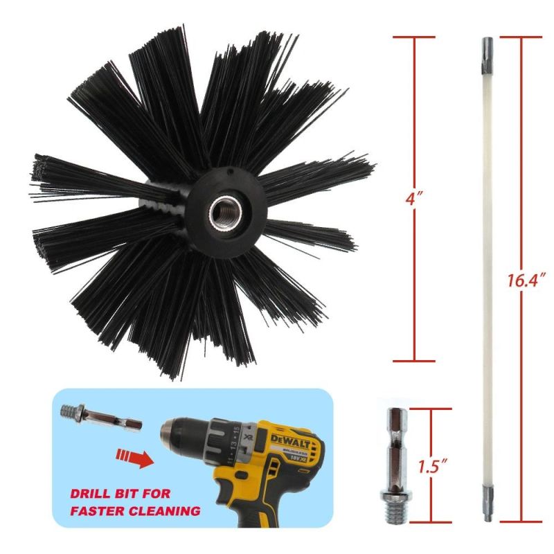 Electric Drill Pipe Brush 15/4.57m Rod Dryer Flue Brush Cleaning Electric Brush