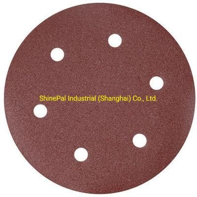 125mm Brown Red Round Abrasive Sandpaper for Car Polishing Sanding Paper Disc