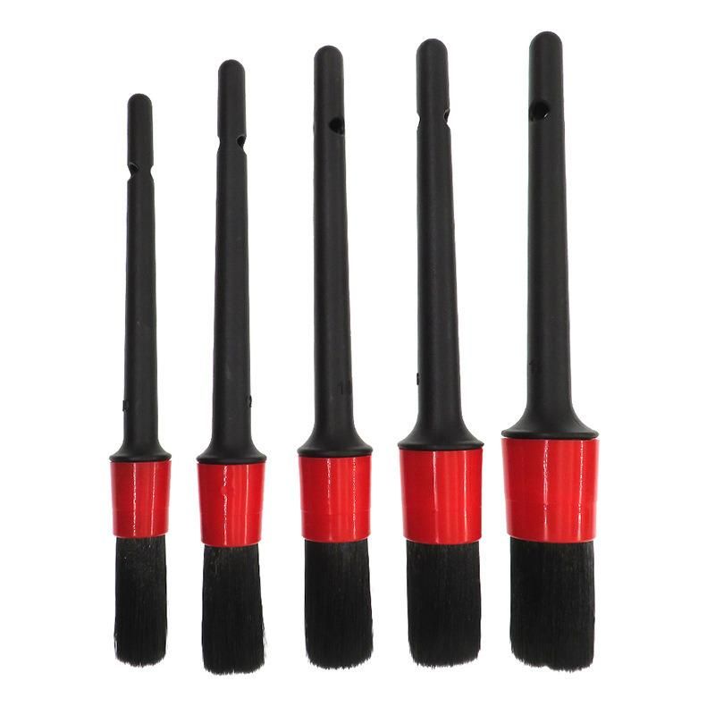 Cross-Border Supply Black Cleaning Brush 5-Piece Set Detail Brush Full Brush Car Interior Gap Beauty Wheel Brush