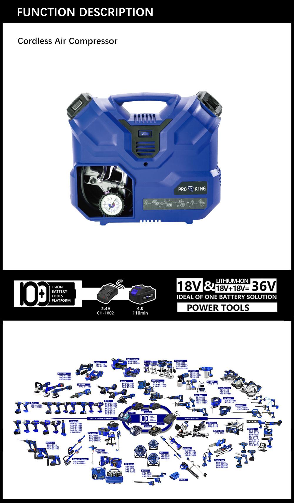Cordless Air Compressor Battery Brushed Motor