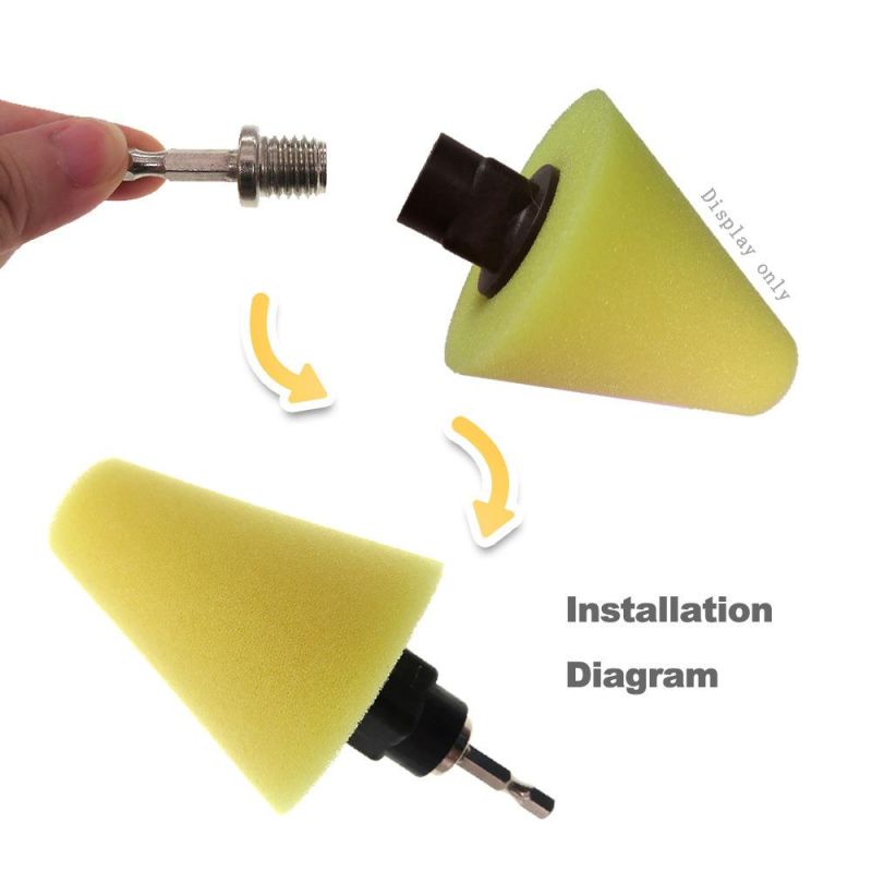 Cross-Border Supply 75mm Yellow Car Wheel Sponge Brush Polishing Disc Wheel Steel Ring Polishing Waxing Sponge Wheel