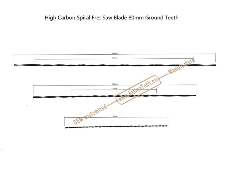 Aminatech High Carbon Spiral Fret Saw Blade 80mm Ground Teeth,Jig Saw Blade