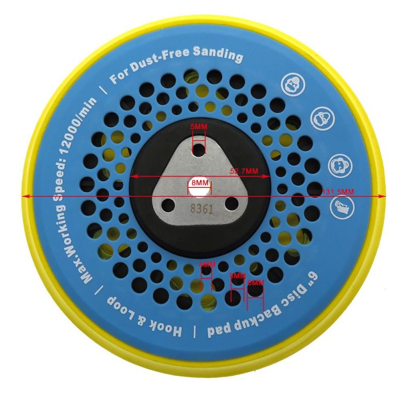 6′′ Variety Holes Excellent Vacuuming Effect Polishing Sanding Pad