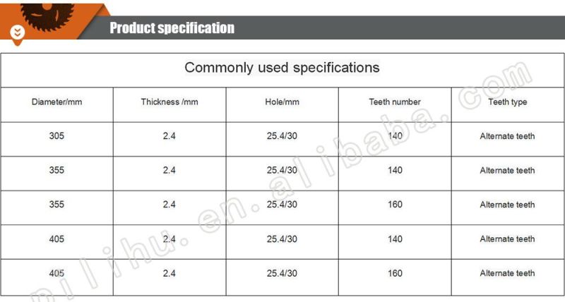 305mm Carbide Tct Circular Saw Blade for Cutting Bamboo