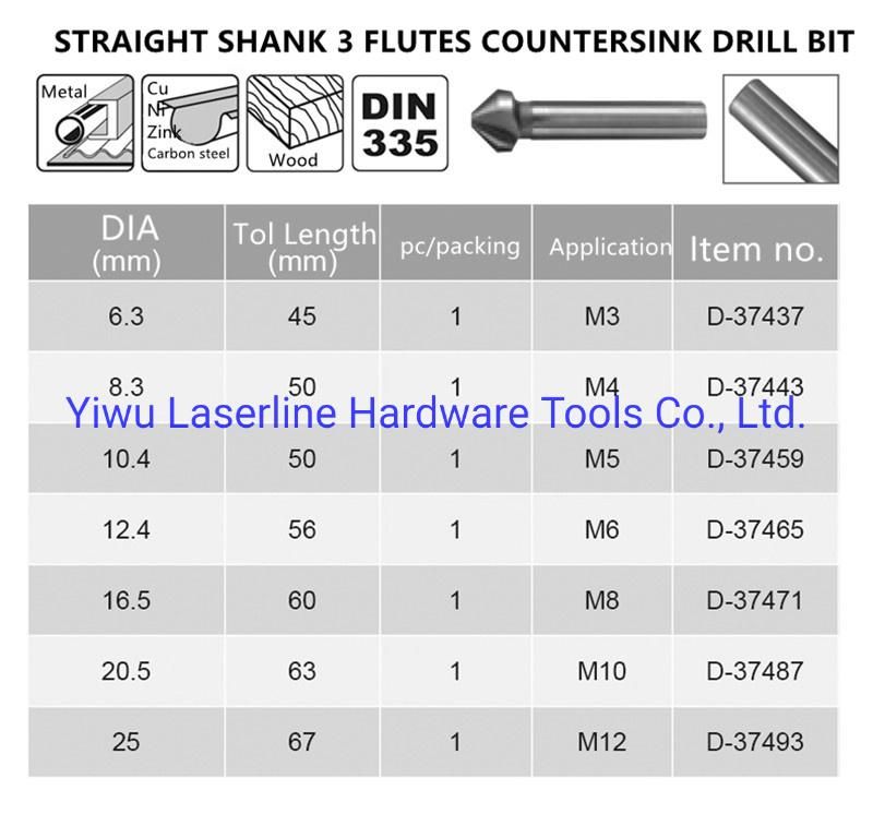 Original Makita Drill Bit for Metal Cu Ni Zn Hole Chamfering HSS Co5% Round Shank 3 Flutes Countersink Drill Bit