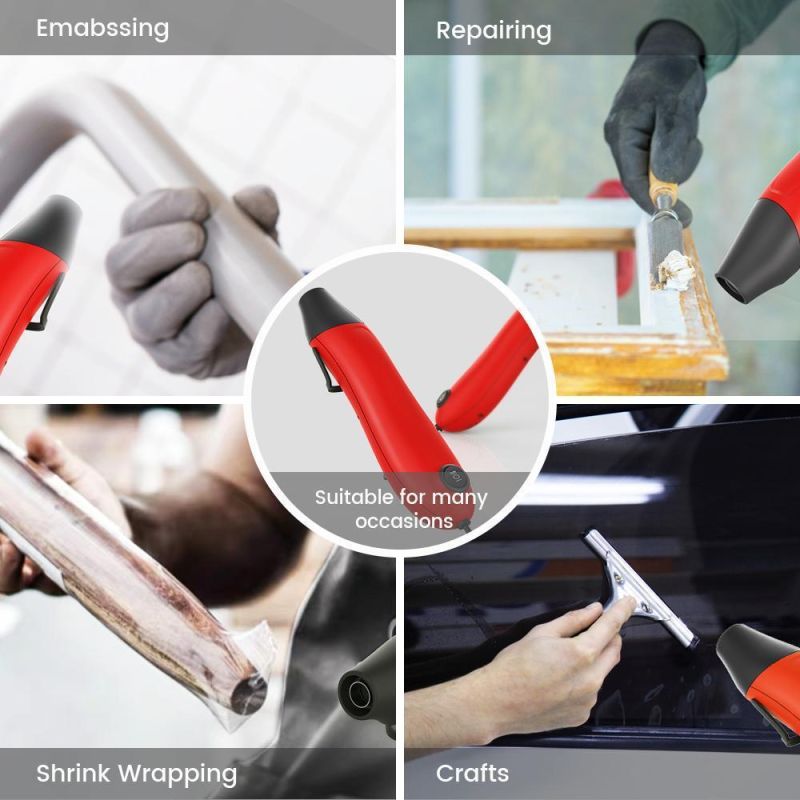 Embossing Heat Gun, Mini Heat Gun with Stand The for DIY Embossing and Drying Paint Multi-Purpose Electric Heating Nozzle 300W