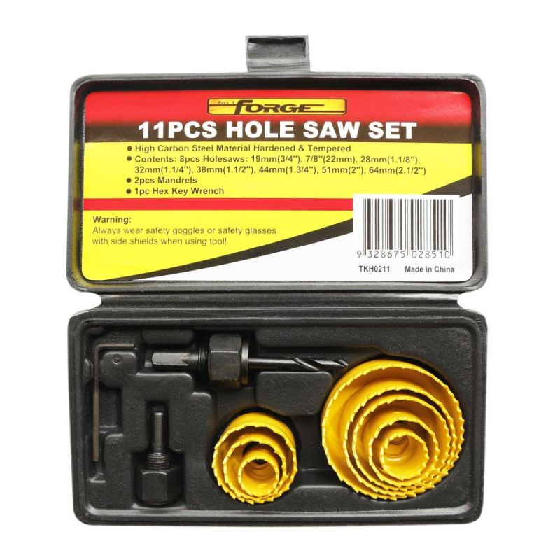 Power Tools Accessories Kit 11PCS Carbon Steel Hole Saw Set