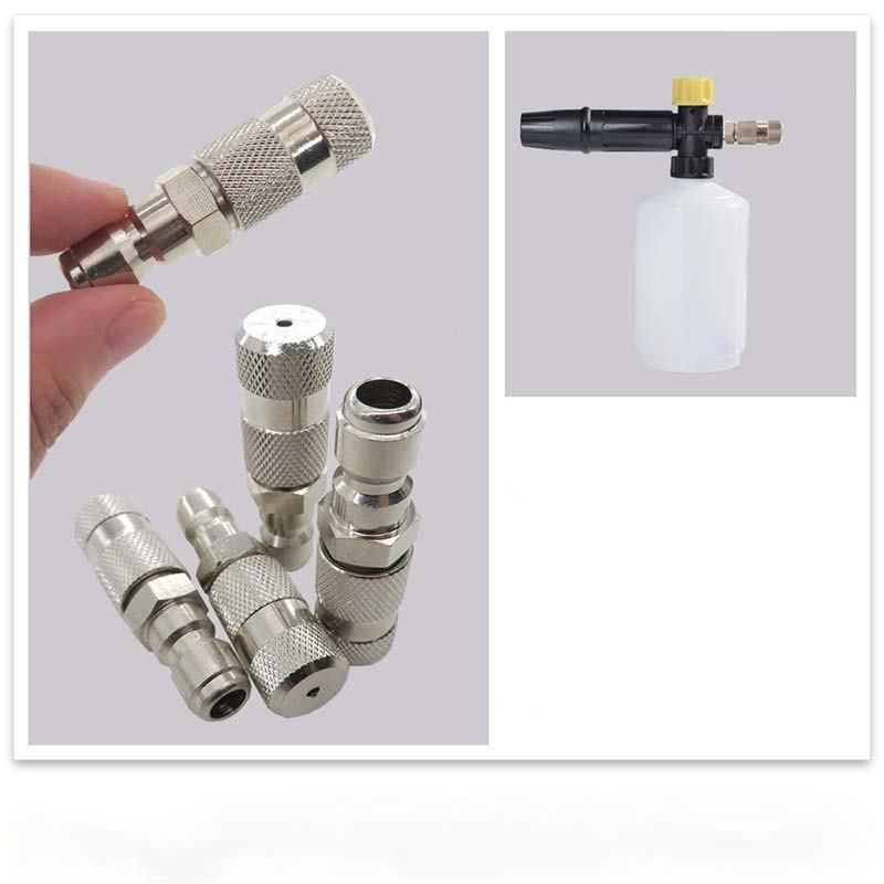 Cross-Border Supply Copper Nozzle 360 Metal Nickel-Plated High-Pressure Cleaner 1/4 Inch Quick-Connect Water Gun Nozzle