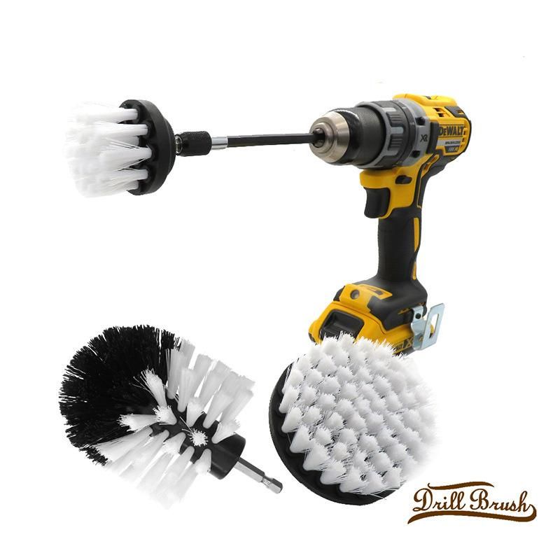 Electric Drill Brush White 4-Piece Set 2 Inch 3.5 Inch 4 Inch Electric Cleaning Brush