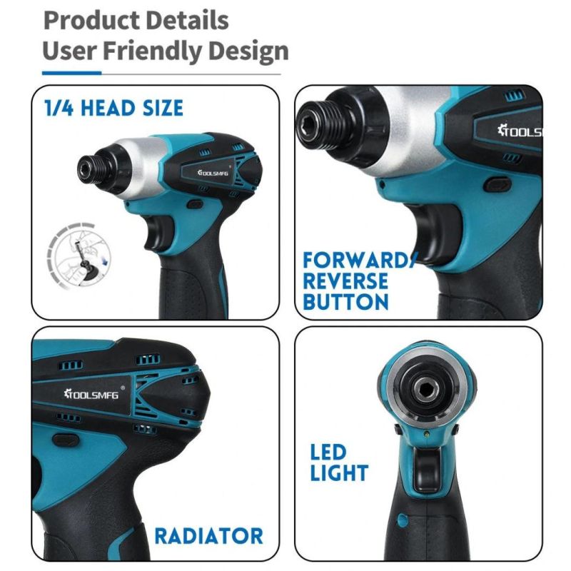 Toolsmfg 12V Cordless Impact Driver Screwdriver