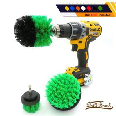 Electric Drill Brush 3-Piece Set 2 Inch 3.5 Inch 4 Inch Green Cleaning Brush Head dB0726