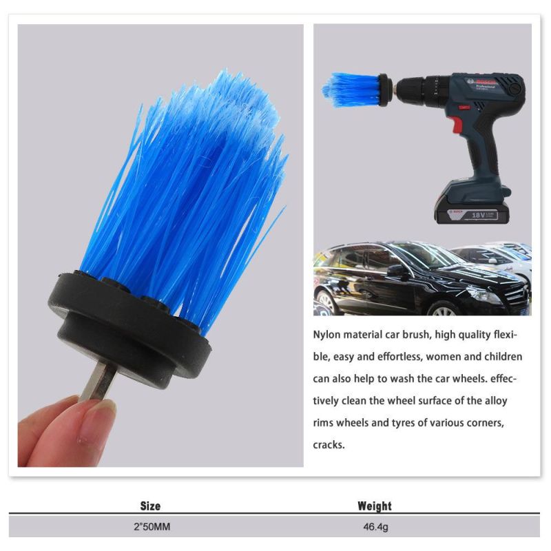 2 "50mm Electric Drill Cleaning Brush Blue Bristle Brush