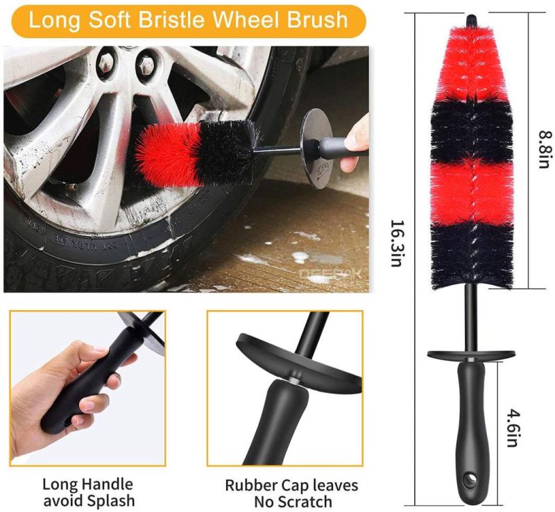 Cross-Border Supply Wheel Cleaning Wheel Brush 10-Piece Set Car Beauty Cleaning Detail Brush Car Interior Cleaning Brush