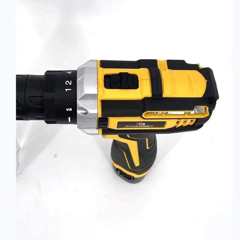 Cg-2020yellow Double Speed 12V 16.8V 21V Li-on Lithium Battery Professional Manufacturer Hand Rechargeable Forward and Reverse Impact Cordless Drill