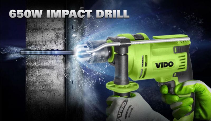 Vido Professional Power Tools Good Guality 650W 13mm Electric Impact Drill