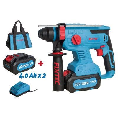 Fixtec 20V Cordless Brushless 22mm SDS-Plus Power Hammer Demolition Rotary Drill