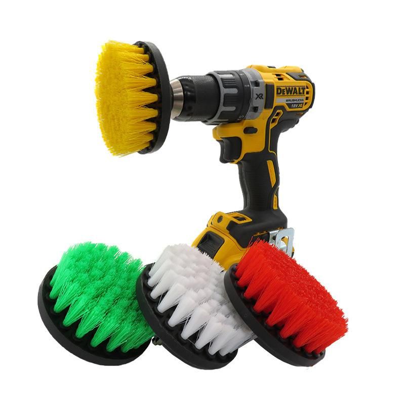 Electric Cleaning Brush Blue 4-Piece Set 4 Inch Kitchen Tile Crevice Drill Brush Head